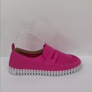 Ilse Jacobsen Tulipu penny loafer shoe Rose pink white platform violet new 40 10